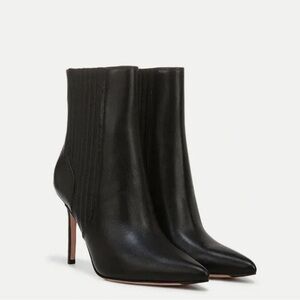 NEW VERONICA BEARD "LISA" BLACK LEATHER Stiletto ANKLE BOOTS US 9M